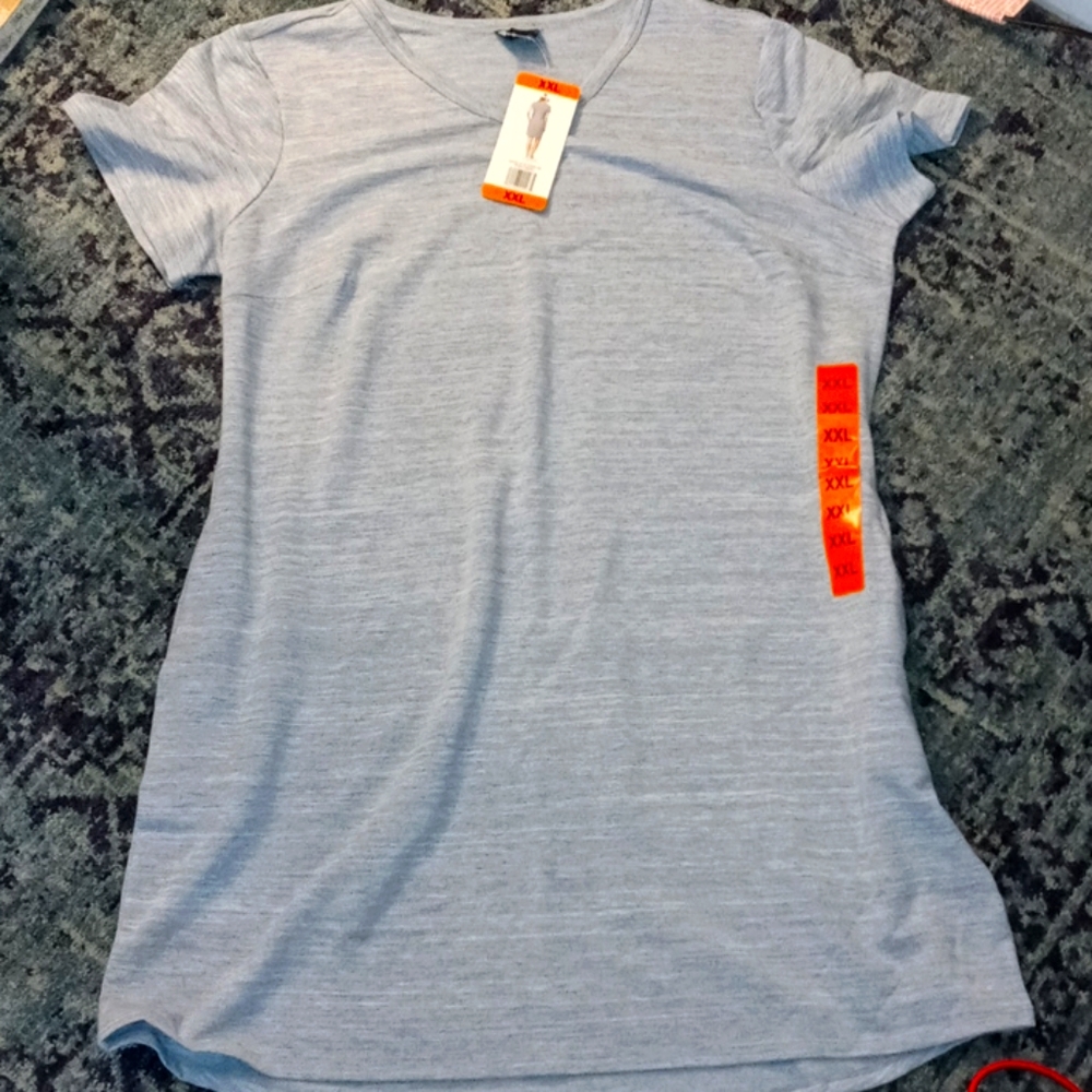 Plus size Light blue t shirt dress with pockets